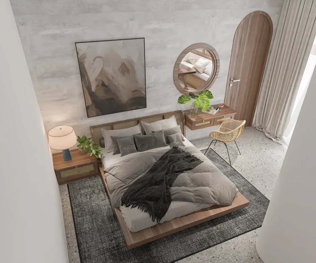 Phòng ngủ - Nhà phố gạch đỏ Bà Rịa - Vũng Tàu - Phong cách Modern | Space T
