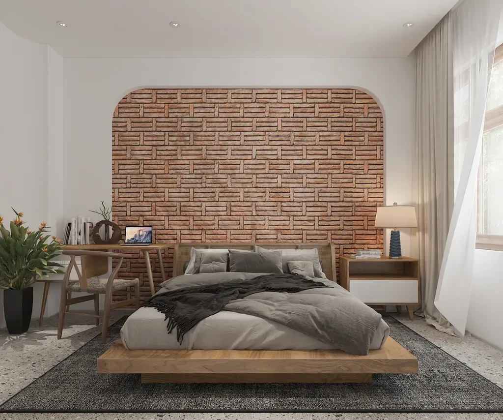 Phòng ngủ - Nhà phố gạch đỏ Bà Rịa - Vũng Tàu - Phong cách Modern | Space T