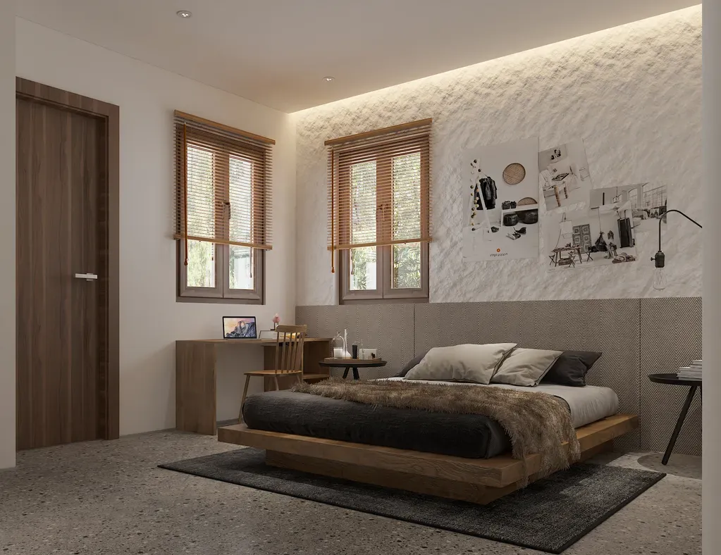 Phòng ngủ - Nhà phố gạch đỏ Bà Rịa - Vũng Tàu - Phong cách Modern | Space T