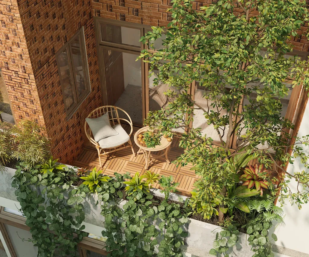 Lô gia - Nhà phố gạch đỏ Bà Rịa - Vũng Tàu - Phong cách Modern | Space T