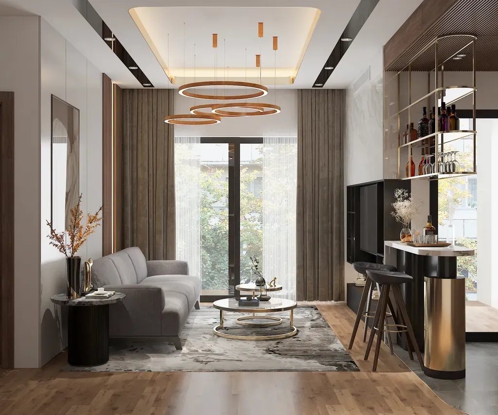 Phòng khách - Căn hộ Sarimi Sala (Mẫu Phòng khách + Bếp) - Phong cách Modern | Space T