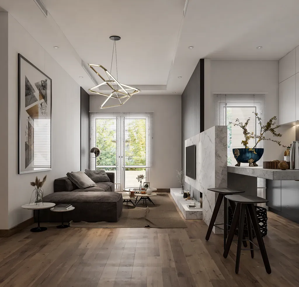Phòng khách, Phòng ăn - Căn hộ Sarimi Sala - Phong cách Modern | Space T