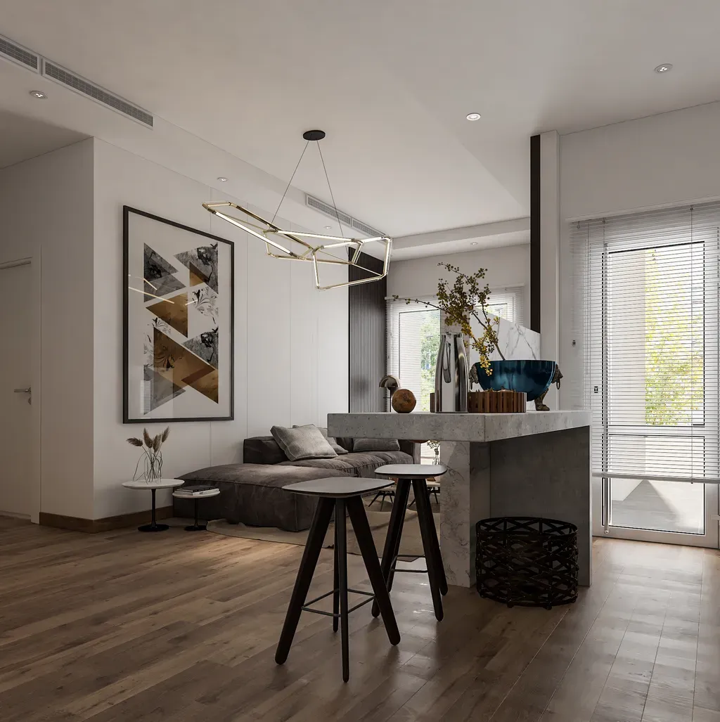 Phòng khách, Phòng ăn - Căn hộ Sarimi Sala - Phong cách Modern | Space T