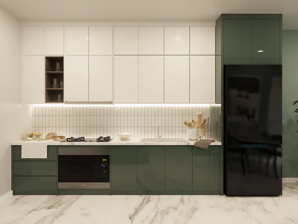 Phòng bếp - Căn hộ The Origami (Nhà mẫu 60m2) - Phong cách Modern | Space T