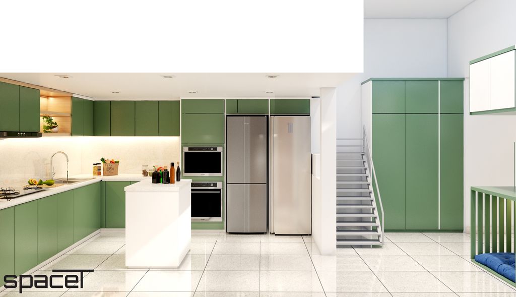 Phòng bếp - Nhà ở kết hợp kinh doanh Quận 11 - Phong cách Modern  | Space T