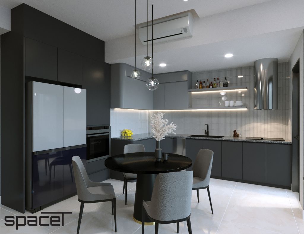 Phòng bếp, Phòng ăn - Căn hộ The Ascentia Quận 7 - Phong cách Modern  | Space T