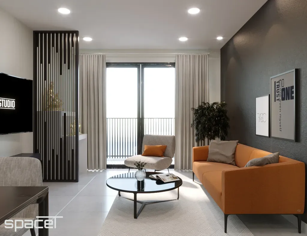 Phòng khách - Căn hộ Dragon Hill Nhà Bè - Phong cách Modern | Space T