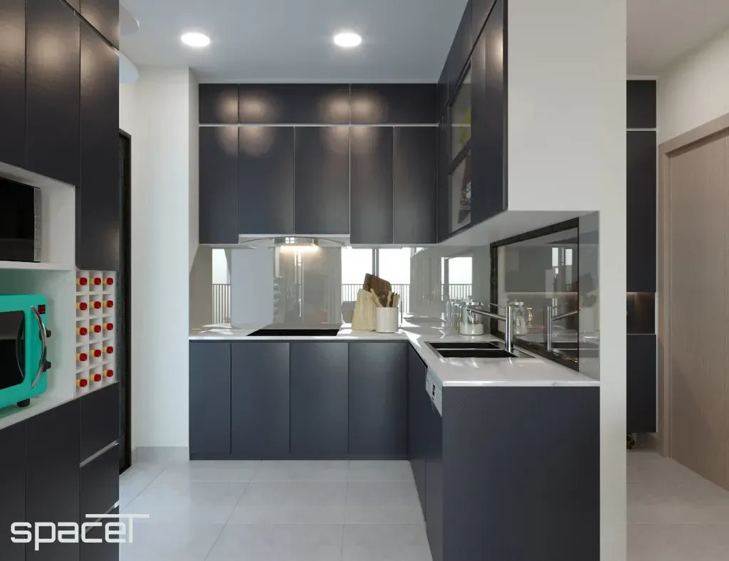 Phòng bếp - Căn hộ Dragon Hill Nhà Bè - Phong cách Modern | Space T