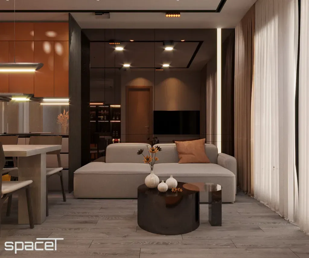 Phòng khách - Căn hộ The Rainbow (Vinhomes Grand Park) - Phong cách Modern | Space T