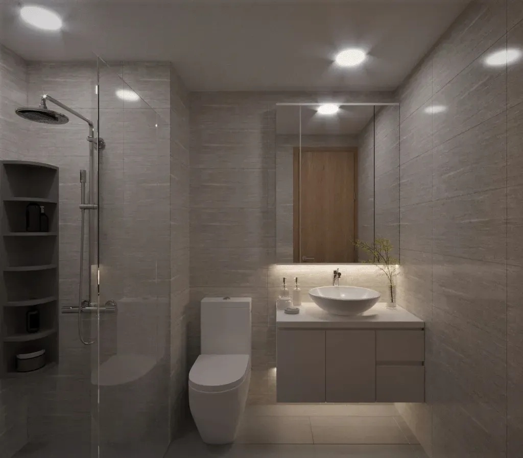 Phòng tắm - Căn hộ The Rainbow (Vinhomes Grand Park) - Phong cách Modern | Space T