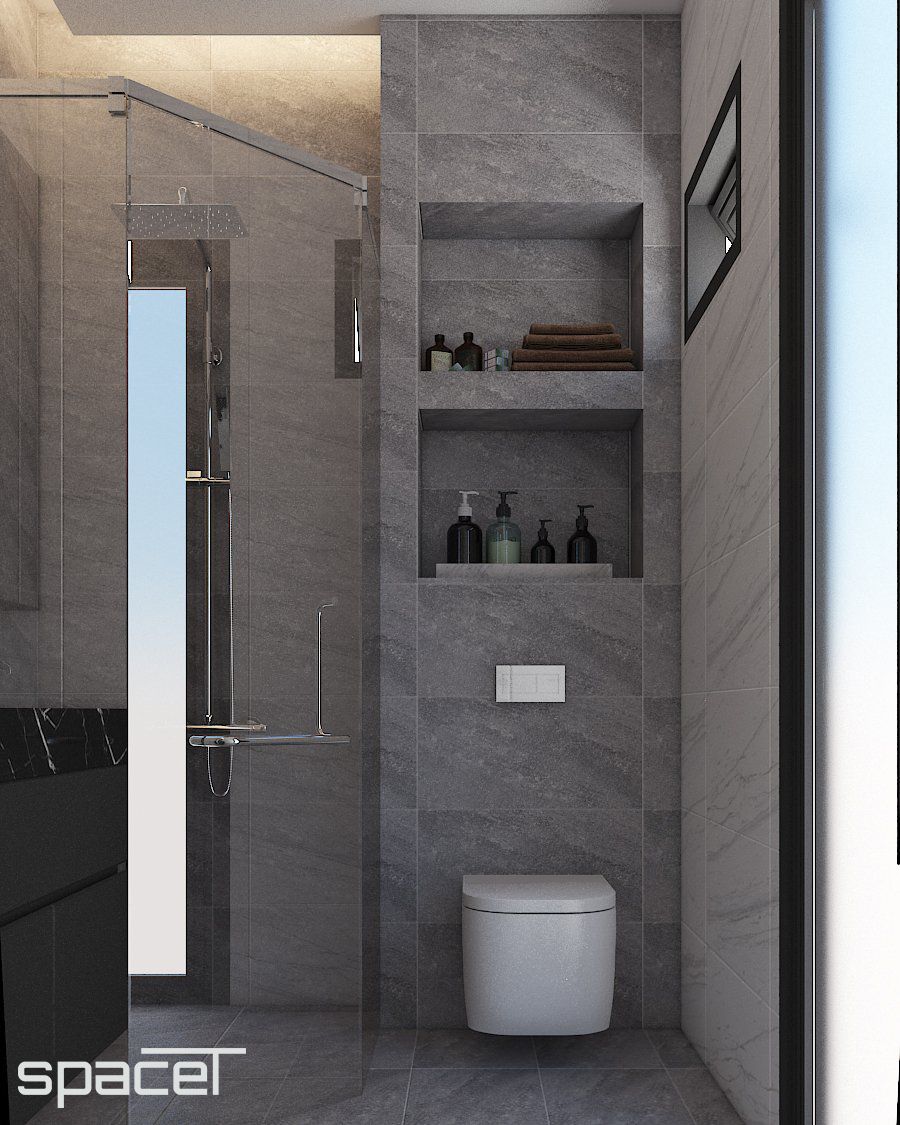 Phòng tắm - Nhà phố Quận 12 - Phong cách Modern + Minimalist  | Space T