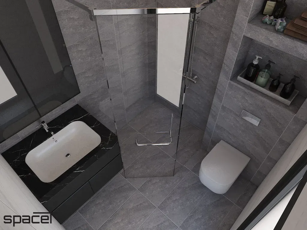 Phòng tắm - Nhà phố Quận 12 - Phong cách Modern + Minimalist | Space T