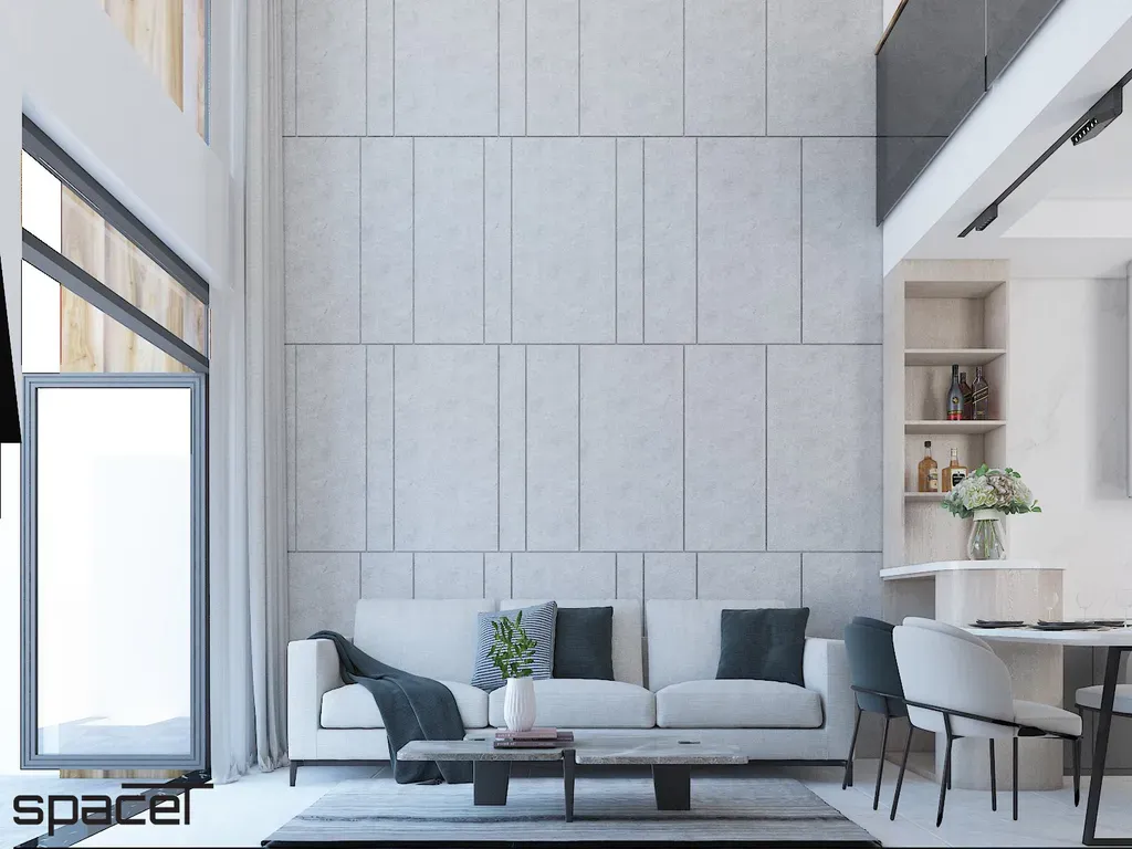Phòng khách - Nhà phố Quận 12 - Phong cách Modern Minimalist | Space T