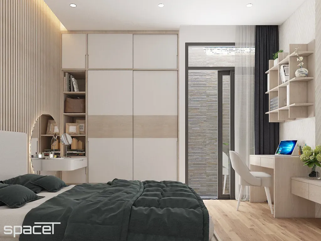 Phòng ngủ - Nhà phố Quận 12 - Phong cách Modern Minimalist | Space T