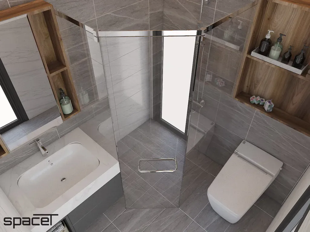 Phòng tắm - Nhà phố Quận 12 - Phong cách Modern Minimalist | Space T