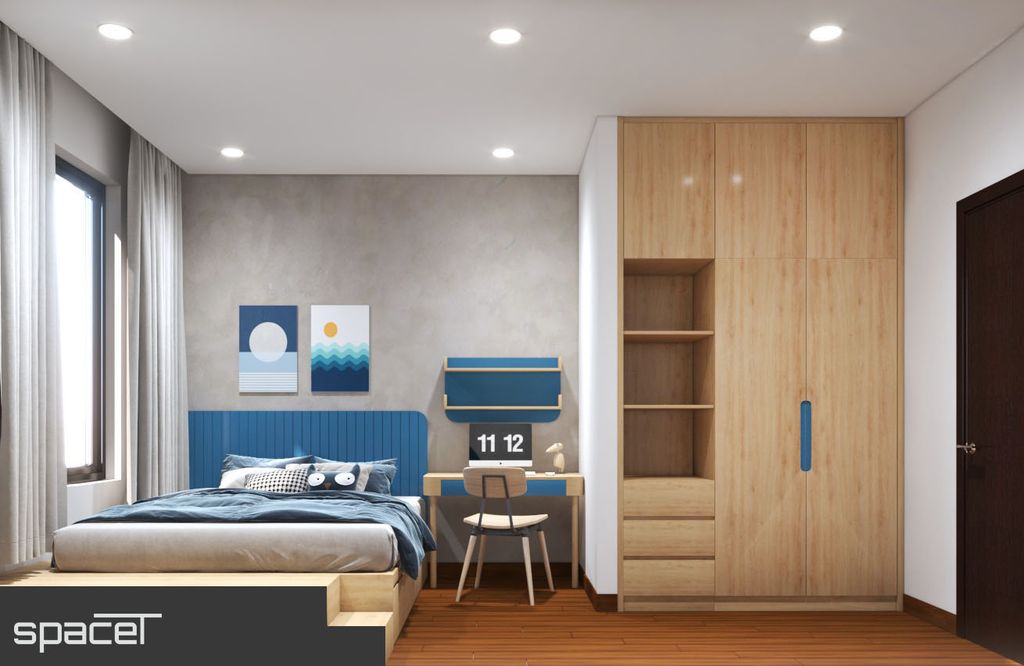 Phòng ngủ - Căn hộ PiCity Quận 12 - Phong cách Color Block  | Space T