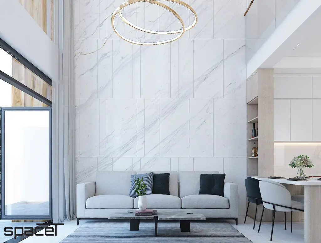 Phòng khách - Nhà phố 119m2 Quận 12 - Phong cách Modern | Space T