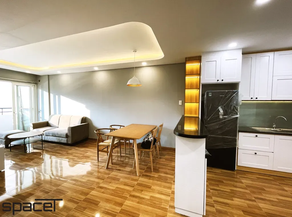 Phòng khách, Phòng bếp, Phòng ăn - Căn hộ Orient Quận 4 - Phong cách Modern | Space T
