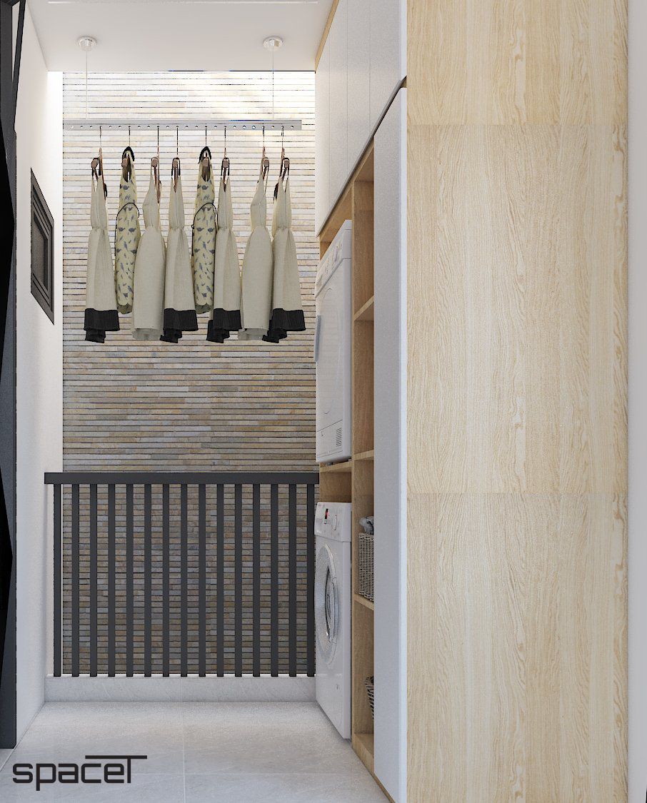Phòng giặt - Nhà phố Quận 12 119m2 - Phong cách Modern  | Space T