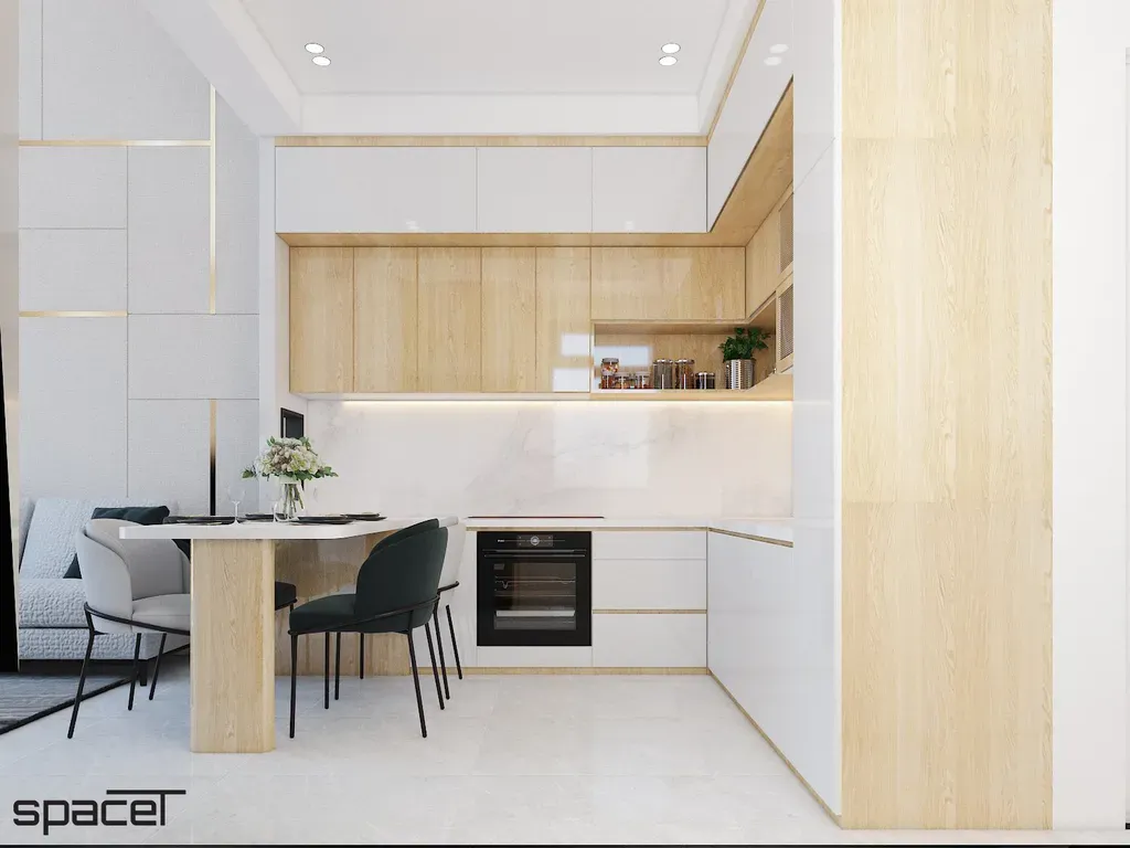 Phòng bếp, Phòng ăn - Nhà phố Quận 12 119m2 - Phong cách Modern | Space T