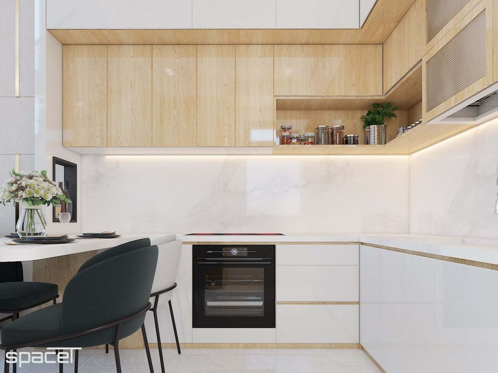 Phòng bếp, Phòng ăn - Nhà phố Quận 12 119m2 - Phong cách Modern  | Space T