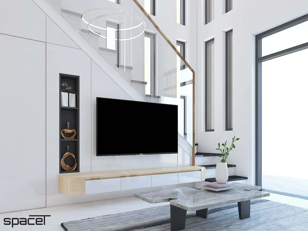 Phòng khách - Nhà phố Quận 12 119m2 - Phong cách Modern | Space T