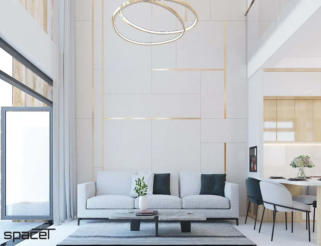 Phòng khách - Nhà phố Quận 12 119m2 - Phong cách Modern | Space T