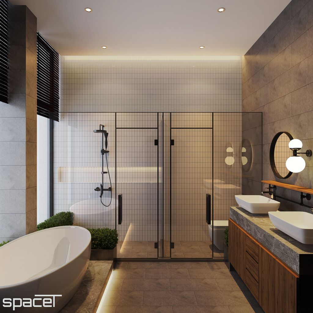 Phòng tắm - Biệt thự Dầu Tiếng (Bình Dương) - Phong cách Industrial  | Space T