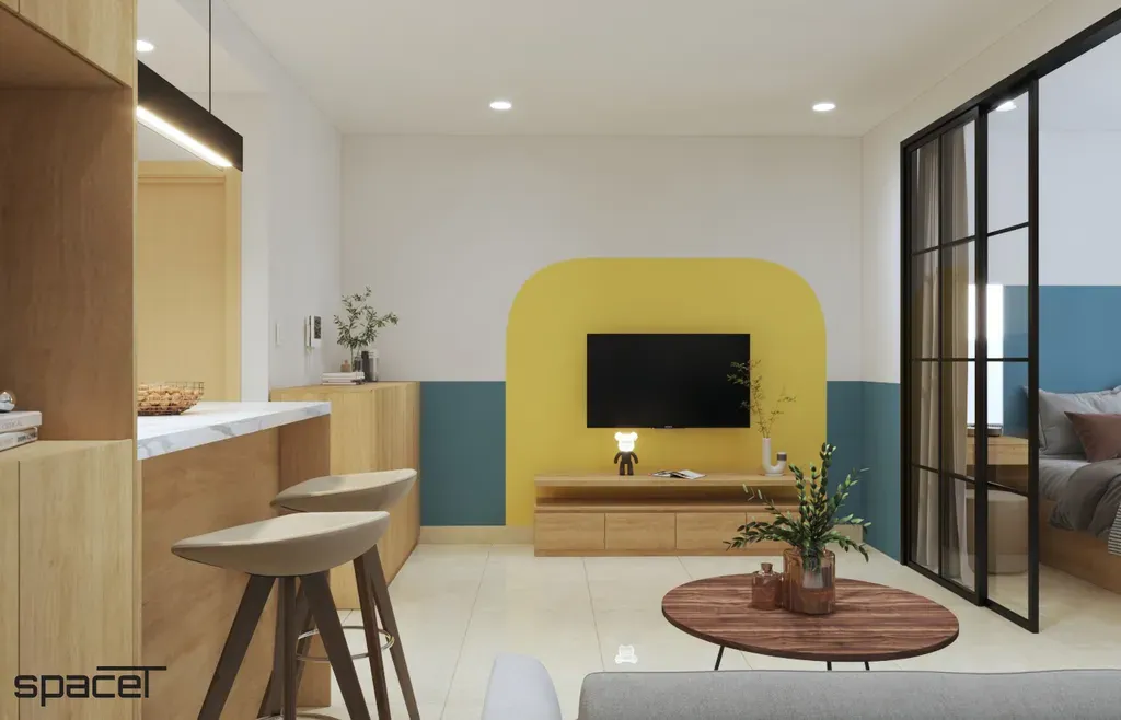 Phòng khách - Căn hộ Sunrise City - Phong cách Modern + Color Block | Space T