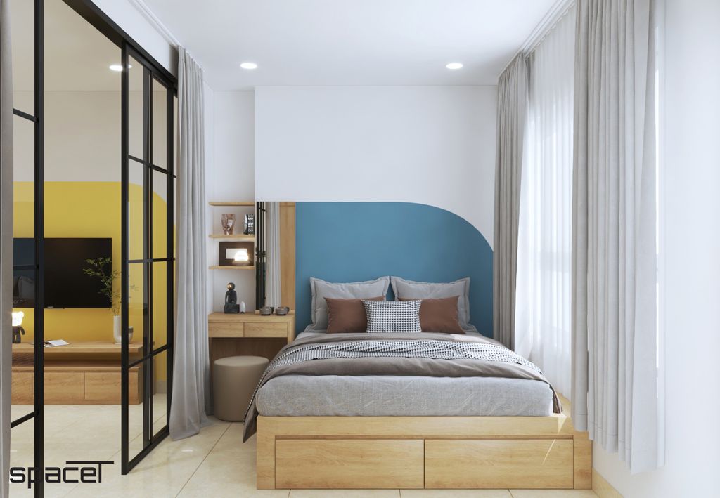 Phòng ngủ - Căn hộ Sunrise City - Phong cách Modern + Color Block  | Space T
