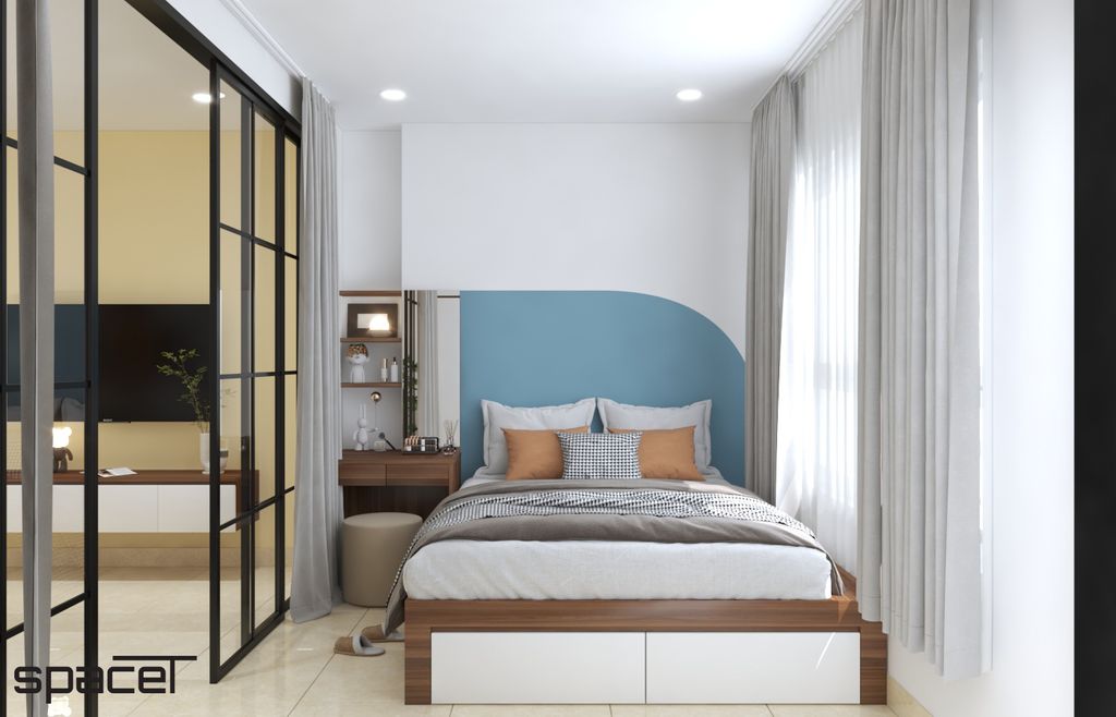 Phòng ngủ - Căn hộ Sunrise City Quận 7 - Phong cách Modern + Color Block  | Space T