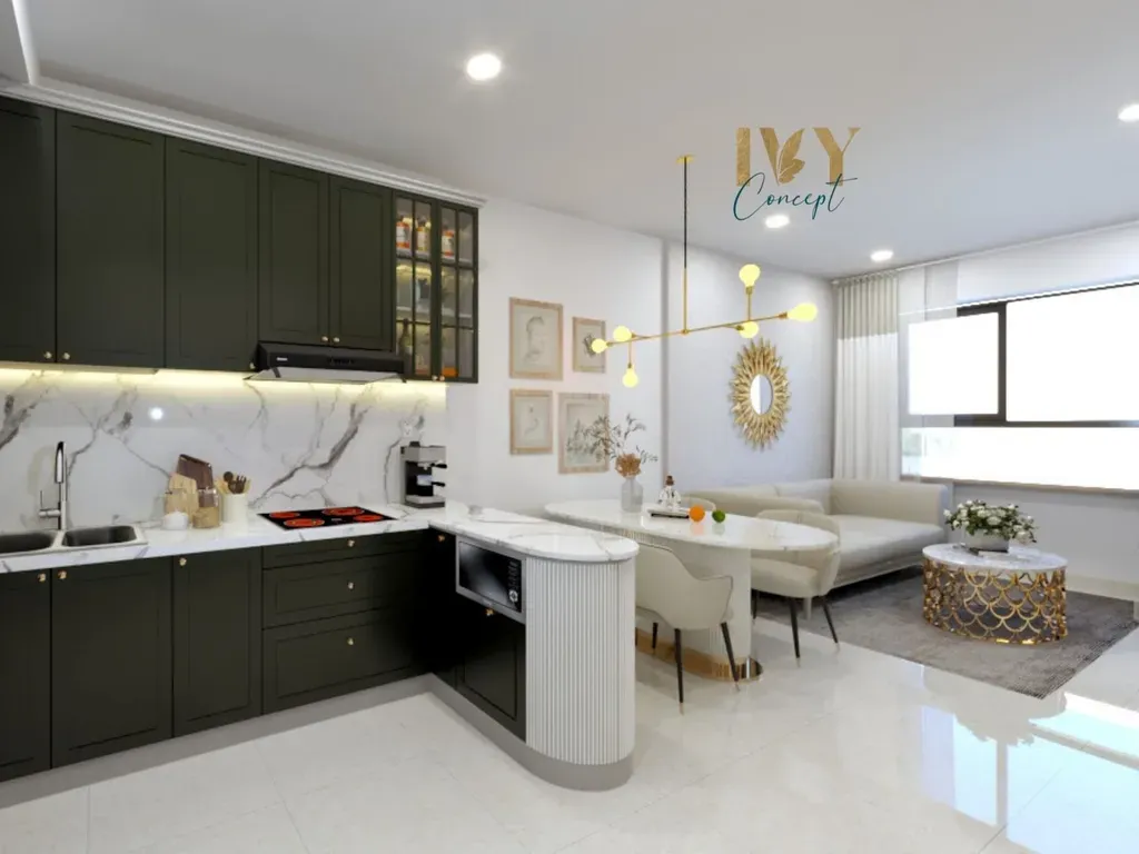 Phòng khách, Phòng bếp, Phòng ăn - Căn hộ Citi Esto Q.2 - Phong cách Modern | Space T
