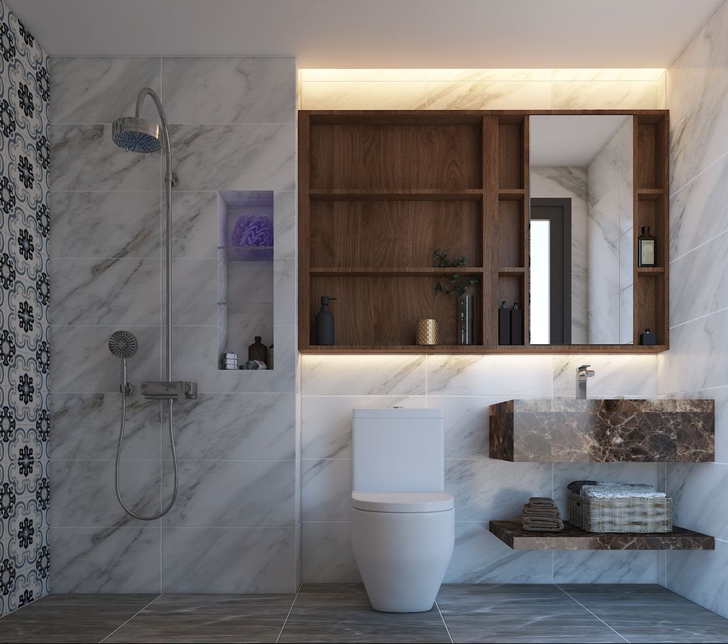 Phòng tắm - Nhà phố Hoàng Hoa Thám Q. Bình Thạnh - Phong cách Modern  | Space T
