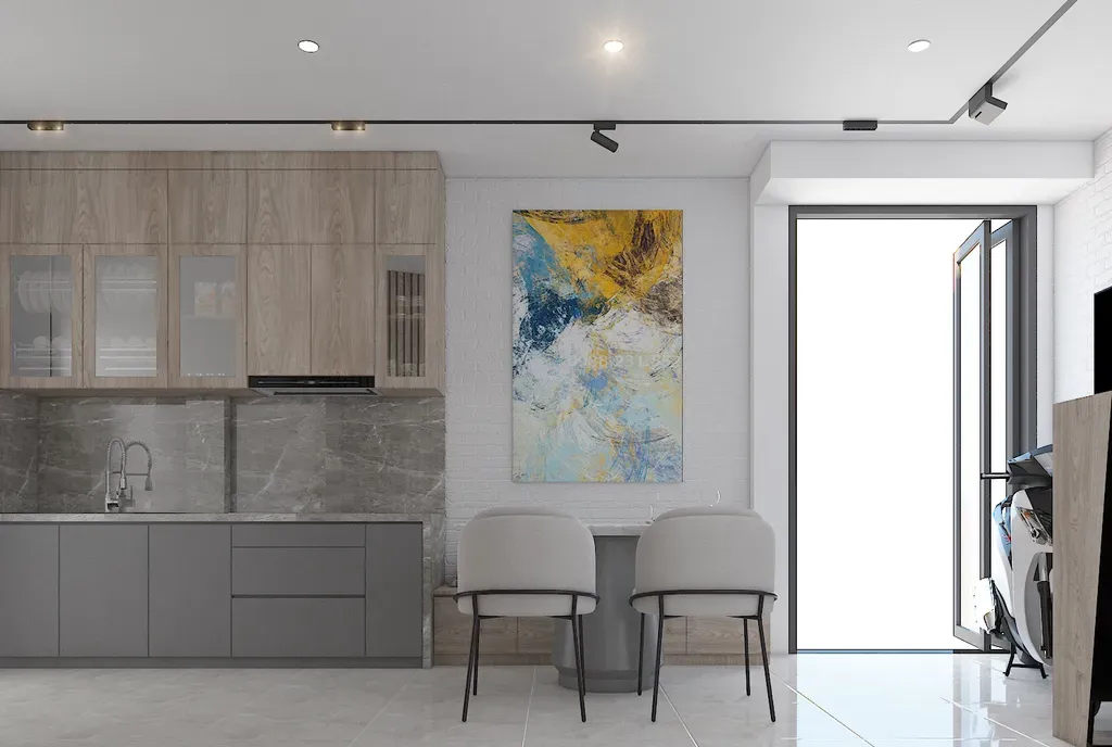 Phòng bếp, Phòng ăn - Nhà phố Quang Trung Gò Vấp - Phong cách Modern | Space T