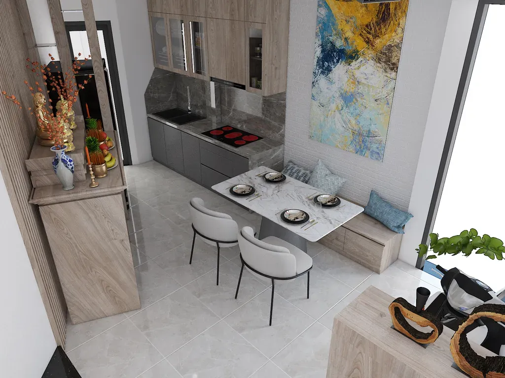 Phòng bếp, Phòng ăn - Nhà phố Quang Trung Gò Vấp - Phong cách Modern | Space T