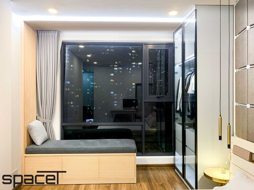 Phòng ngủ - Căn hộ Opal 2PN - Phong cách Modern + Industrial  | Space T