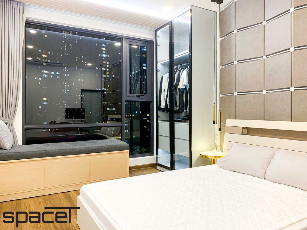 Phòng ngủ - Căn hộ Opal 2PN - Phong cách Modern + Industrial  | Space T