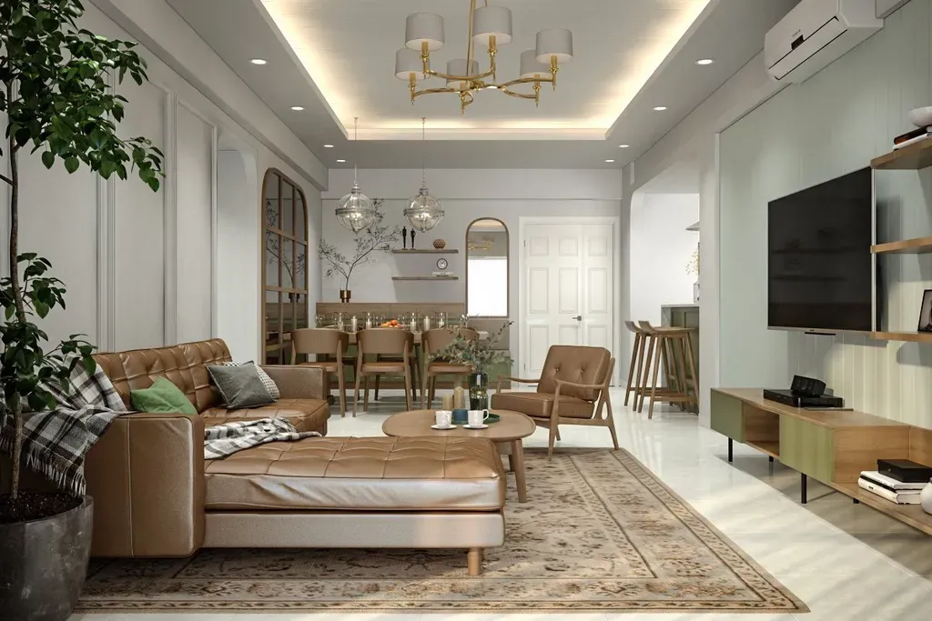 Phòng khách - Căn hộ Garden Court 1 Quận 7 - Phong cách Scandinavian + Modern | Space T