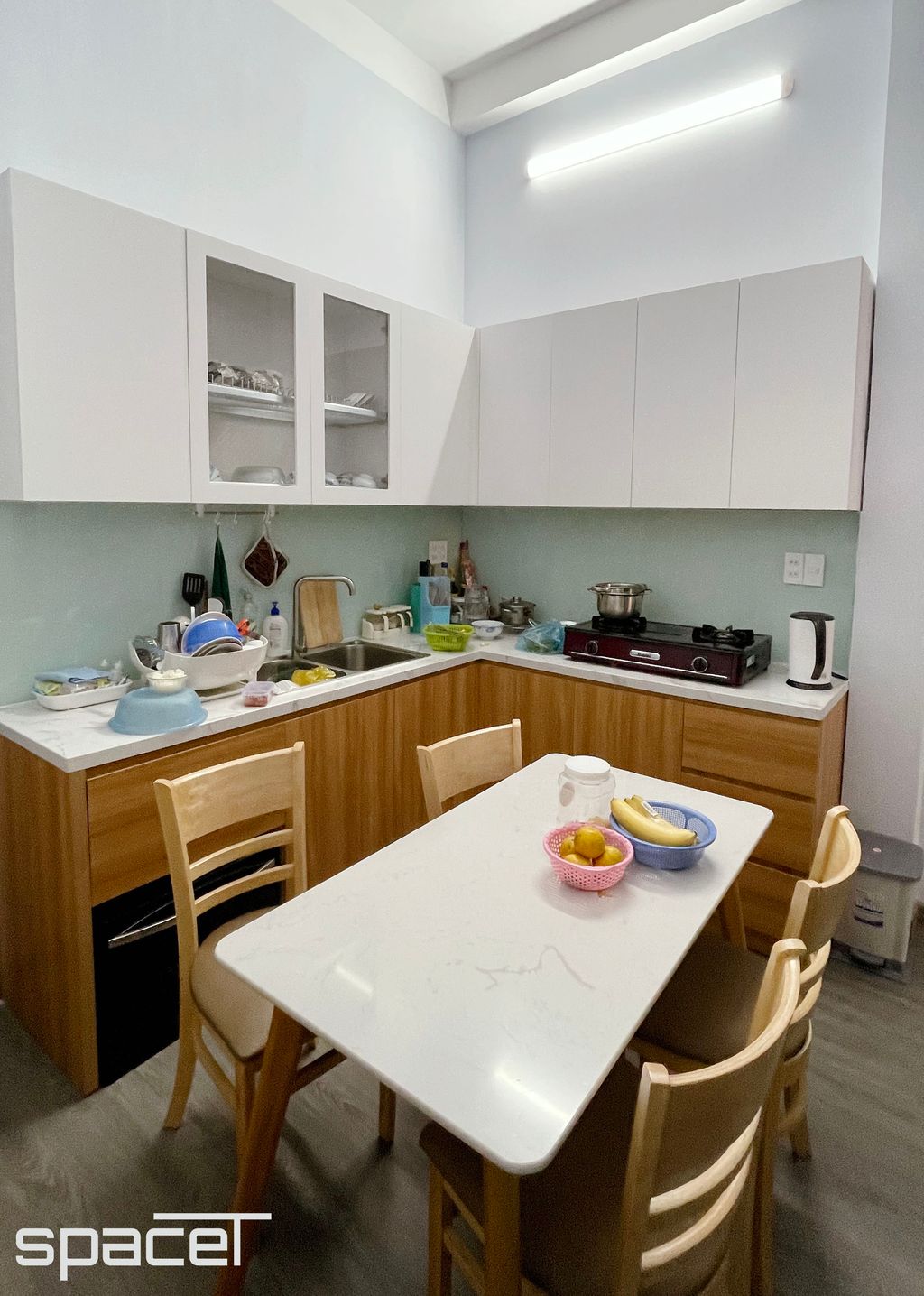 Phòng bếp, Phòng ăn - Nhà phố 147m2 tại Quận 8 - Phong cách Modern  | Space T