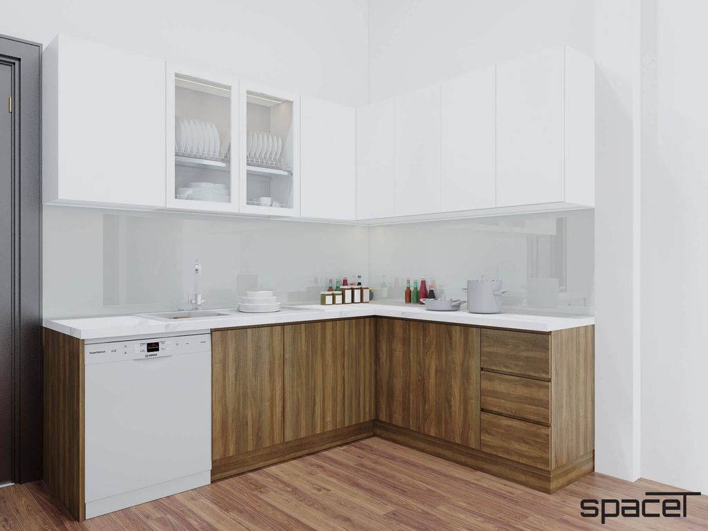 Phòng bếp - Nhà phố 147m2 Quận 8 - Phong cách Modern  | Space T