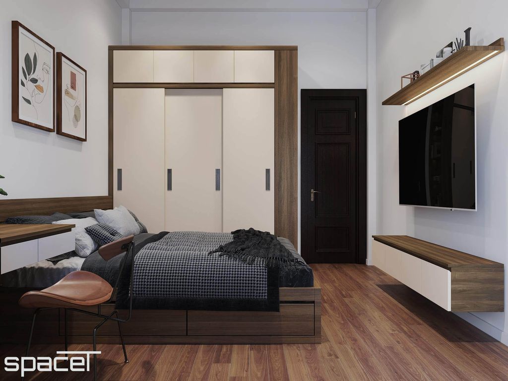 Phòng ngủ - Nhà phố 147m2 Quận 8 - Phong cách Modern  | Space T