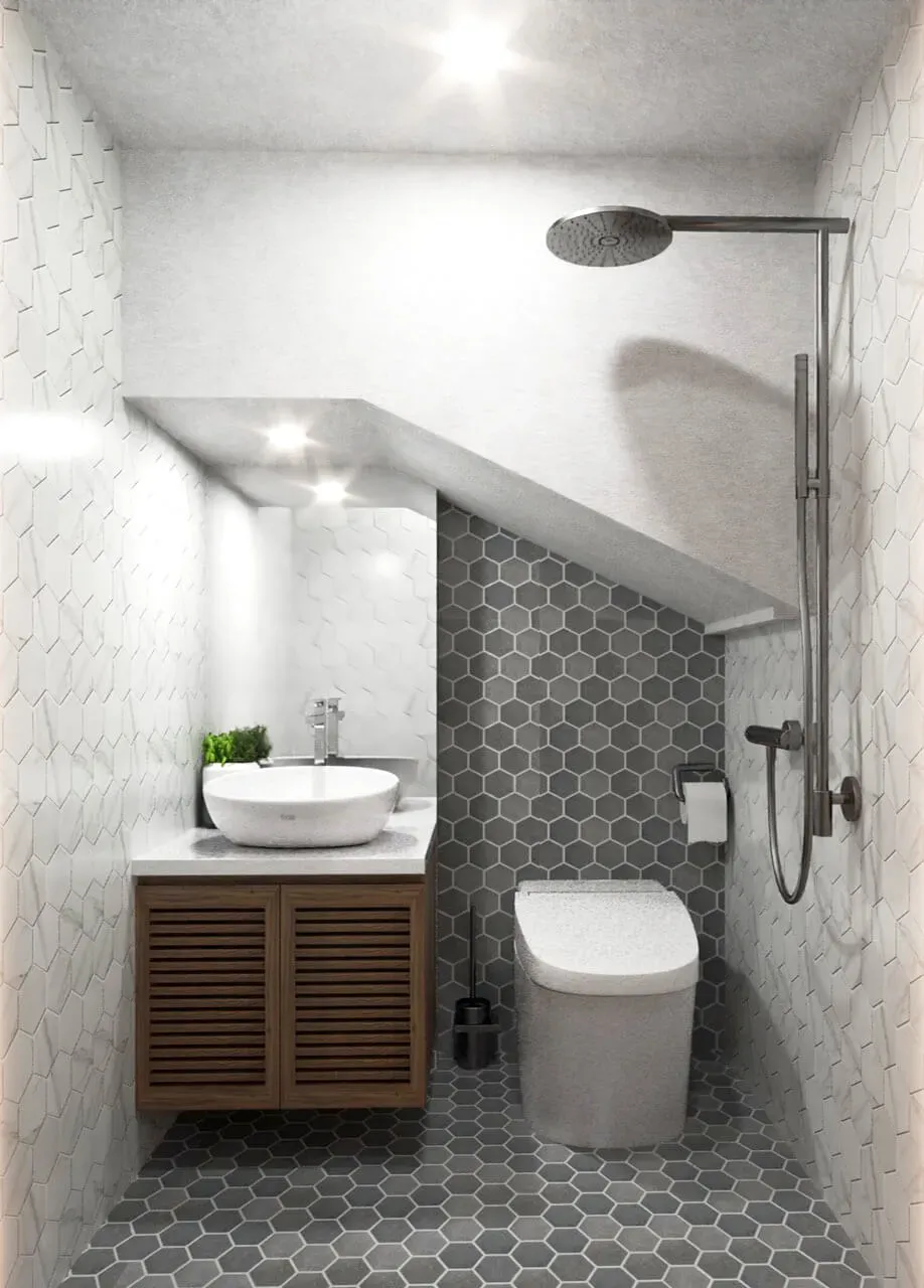 Phòng tắm - Nhà phố Âu Cơ Quận 11 - Phong cách Scandinavian + Modern | Space T