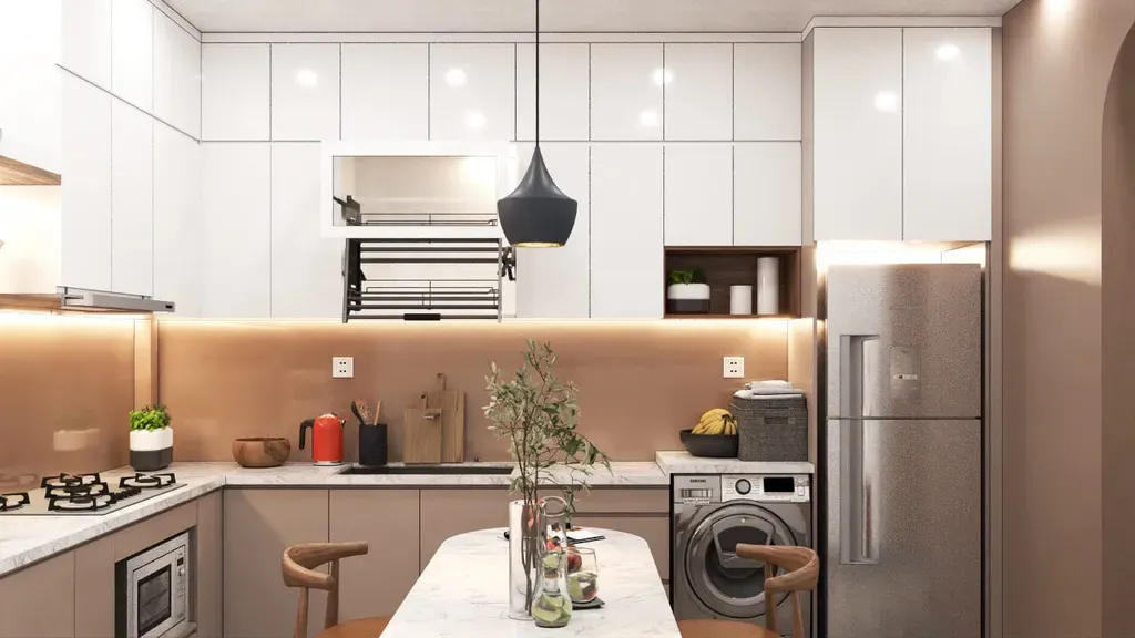 Phòng bếp, Phòng ăn - Nhà phố Âu Cơ Quận 11 - Phong cách Scandinavian + Modern | Space T