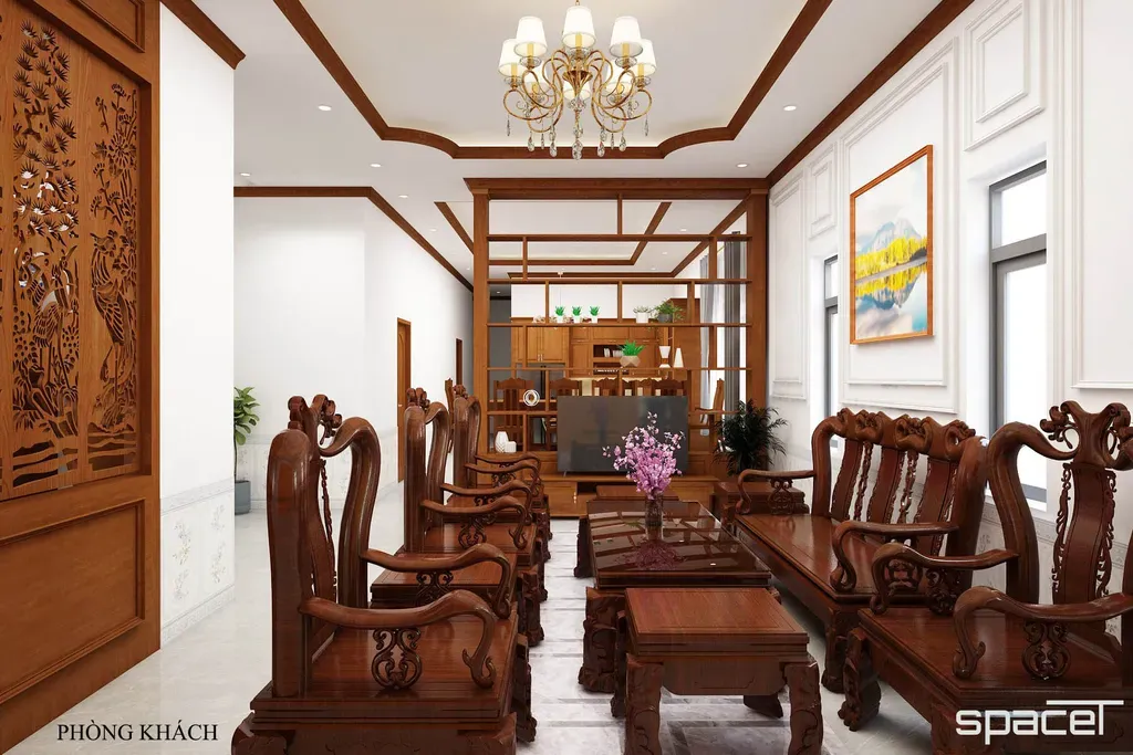Phòng khách - Nhà phố Vĩnh Cửu Đồng Nai - Phong cách Modern | Space T