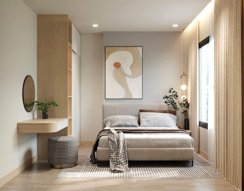 Phòng ngủ - Căn hộ Charm Plaza Bình Dương - Phong cách Modern  | Space T