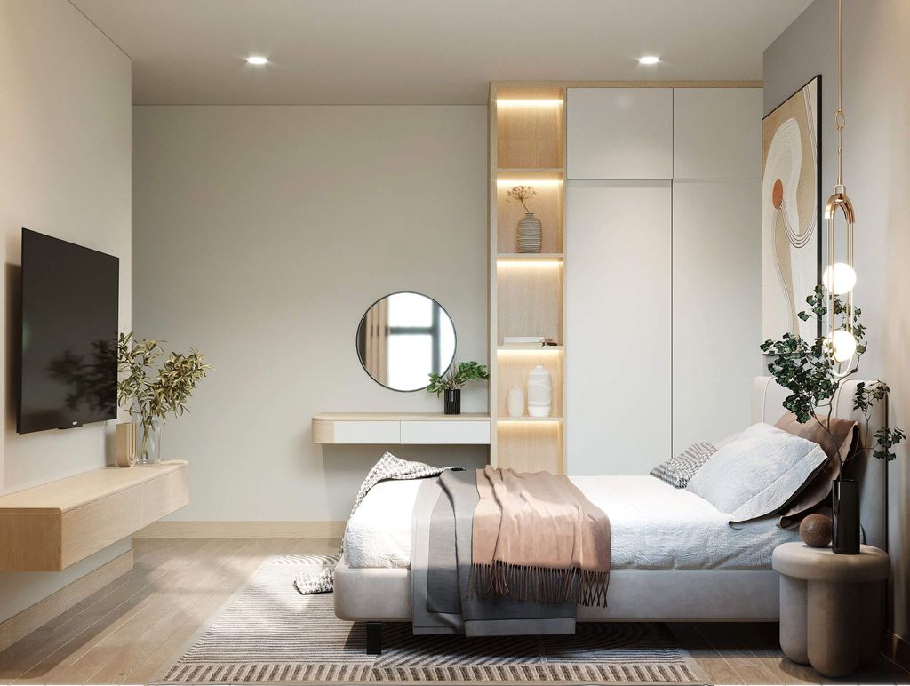 Phòng ngủ - Căn hộ Charm Plaza Bình Dương - Phong cách Modern  | Space T