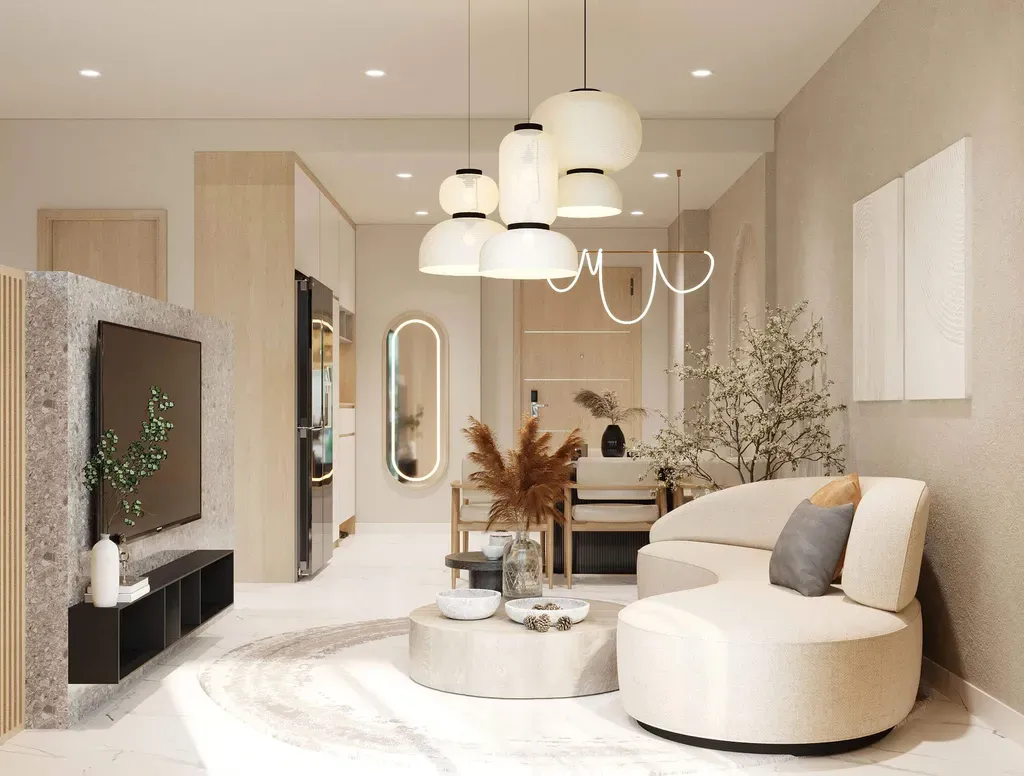 Phòng khách - Căn hộ Charm Plaza Bình Dương - Phong cách Modern | Space T