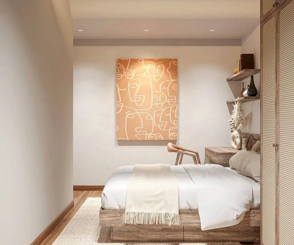 Phòng ngủ - Căn hộ Akari City - Phong cách Wabi Sabi | Space T