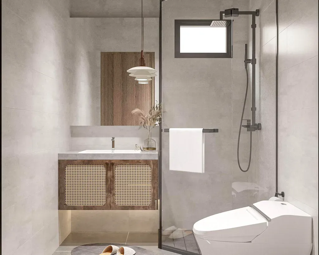Phòng tắm - Căn hộ Akari City - Phong cách Wabi Sabi | Space T
