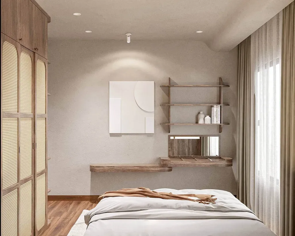 Phòng ngủ - Căn hộ Akari City - Phong cách Wabi Sabi | Space T